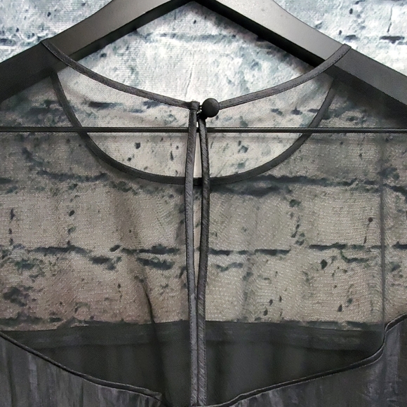 BCBGMaxAzria | Gothic Black Ruched Blouson Dress - Picture 7 of 10